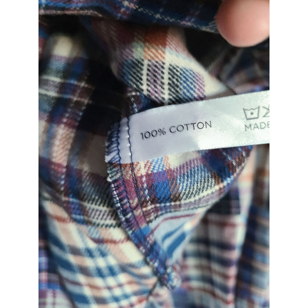 Tuckernuck Patchwork Plaid Flannel Cropped Jasper Button-Down Size XL NWT - Picture 9 of 9